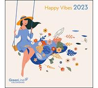 HAPPY VIBES GREENLINE GRID CALENDAR 2023