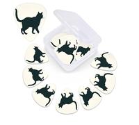 Happy Walking Cat Print Guitar Picks Set of 12 with Custom Organizer Storage Box, Guitar Accessories, Ukulele for Acoustic Guitar, Bass, St Day Gift