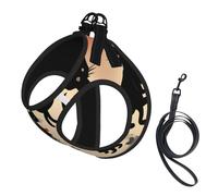 Happy Walking Kitty Print Harness Leash Set For Cat Dog, Reflective Adjustable Escape-Proof Vest Lead With Soft Breathable Mesh, For Small Pets And Kitten Puppy