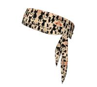 Happy Walking Kitty Print Head Tie Headbands Athletic Sweatbands for Men Women Head Tie Sport Bandana for Yoga Gym