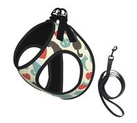 Happy Walking Kitty Print Pet Supplies Adjustable Step-In Flex Breathable Mesh Dog Harness For Small Medium Dogs, S-L