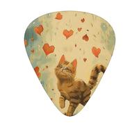Happy Walking Kitty Printed Guitar Picks 12-Piece Set - Comfortable, Versatile Plectrum for All Guitar Styles & Players