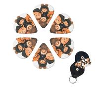 Happy Warm Family Guitar Picks Set of 6 with Storage Box Personalized Guitar Organizer for Men Women Guitar Accessory Ukulele for Acoustic Guitar Bass