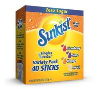 Happy Watch Sunkist Soda Variety Pack, Singles To Go Orange, Strawberry, Grape and Peach (40 Total Sticks)