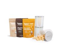 Happy Wax Coffee Mix Scented Wax Melt Collection with Three Opalescent Glass Storage Jars - Non-Toxic & Pet Safe -Includes 6 Total Oz: Hazelnut Coffee, Vanilla Bean Latte and Caramel Macchiato