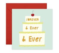Happy Wedding Card Cake - 'Forever And Ever And Ever' - Gifts for Bride, Groom, Newly Wed, Bestie, BFF, Family - Tying The Knot - Comes with Fun Stickers