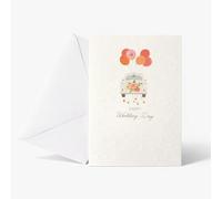 Happy Wedding Day Card With Envelope - Elegant Embossed Bride & Groom Car Design - Luxury Wedding Congratulations Greeting Card - Size 17cm X 12cm - Romantic Wedding Day Card Pack Of 1
