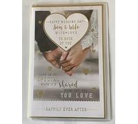 Happy Wedding Day Son & Wife With Love To Both Of You Wedding Day Card Holding Hands/Hearts 3D/Foil Detail(PRELUDE43212)