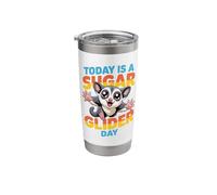 Happy Whimsical Cheerful Graphic Pouch Glider Sugar Glider Stainless Steel Insulated Tumbler