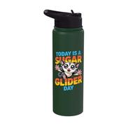 Happy Whimsical Cheerful Graphic Pouch Glider Sugar Glider Stainless Steel Insulated Water Bottle