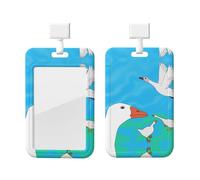 Happy White Goose ABS ID Badge Holder with Lanyard, Slide Cover Waterproof Anti-Fouling, Durable for Work - Events