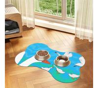 happy white goose Bone Shaped Absorbent Dog Feeding Mat