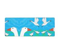 Happy White Goose Patterned Edged Mouse pad Suitable for use in Offices Libraries and Homes (30 cm Ã- 80 cm)
