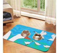 happy white goose Pet Absorbent Leather Tablecloth 30x45cm with Non-Slip Rubber Base for Cats and Dogs