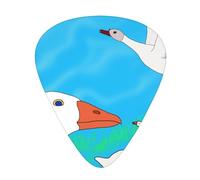 happy white goose Printed pick set - 12 pieces, thin, medium and thick guitar picks, suitable for guitar, bass, electric guitar and ukulele