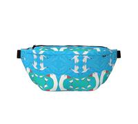 happy white goose Prints Adjustable running waist bag crossbody bag lightweight and comfortable suitable for fitness jogging travel