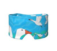 Happy White Goose Unisex Side Sleeping Headband, Sleeping Eye Mask and Ear Muffs, (26.8 * 4.3 inches), Indoor and Outdoor Travel Yoga Adjustable Comfort Eye and Ear Muffs,