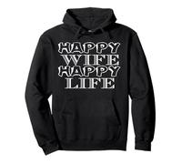 Happy Wife Happy Life Funny Marriage Husband Pullover Hoodie