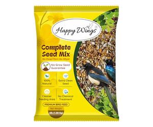 Happy Wings NO GROW Complete Seed Mix Bird Food for Wild Birds - Highly Nutritious Bird Feed - (1.8 Kg)
