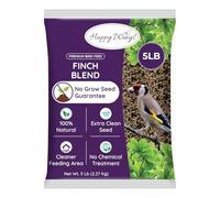 Happy Wings NO GROW Finch Blend Bird Food (Mix of Sunflower Hearts/Kernels and Nyjer Seed) - Highly Nutritious Bird Feed - (5 lbs)