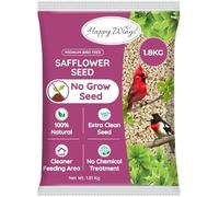 Happy Wings NO GROW Safflower Seeds Bird Food for Wild Birds - Highly Nutritious Bird Feed - (1.8 Kg)