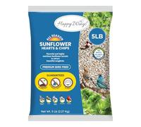 Happy Wings NO GROW Sunflower Hearts & Chips Bird Food for Wild Birds - Highly Nutritious Bird Feed - (5 lbs)