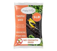 Happy Wings NO GROW Thistle Seeds (Nyjer Seeds) Bird food for Wild Birds - Highly Nutritious Bird Feed - (5 lbs)
