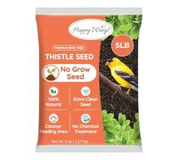 Happy Wings NO GROW Thistle Seeds (Nyjer Seeds) Bird food for Wild Birds - Highly Nutritious Bird Feed - (5 lbs)