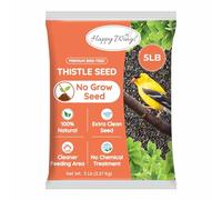 Happy Wings NO GROW Thistle Seeds (Nyjer Seeds) Bird food for Wild Birds - Highly Nutritious Bird Feed - (5 lbs)