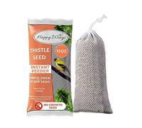 Happy Wings NO GROW Thistle Seeds (Nyjer Seeds) Bird Food Prefilled Sock Feeder for Wild Birds - Highly Nutritious Bird Feed - (13 oz/368 gm)