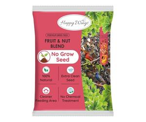 Happy Wings Nut & Fruit Blend Bird Food, Premium Blend of Sunflower Seeds, Safflower, Peanuts & Real Fruit and Nuts,1.8Kg | No Grow | Wild Bird Seed
