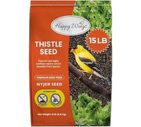 Happy Wings - Nyjer Thistle Seeds for Wild Birds, 20 Pounds, Premium Bird Seeds That Don't Grow and Attract Finches, Goldfinches etc.