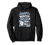 Happy Winter Brush Them All Teeth Dental Dentist Christmas Pullover Hoodie