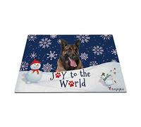 Happy Winter Holiday Snow With My Love Dog Belgian Shepherd Malinois Welcome Mat Soft Bath Mat Resist Dirt Floor Mats For Doorstep Hallway Bedroom 40X60Cm