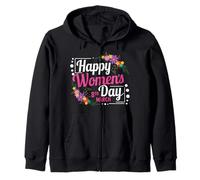 Happy Women's Day 8th March Zip Hoodie