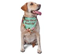 Happy Women'S Day Flowers Have Pink, Coral And White Flowers Printed Graphic Pet Triangle Scarf For Dogs & Cats, Adjustable Cute Pet Bandana For & Photo Shoots
