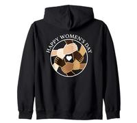 Happy Women's Day Support Sisterhood Hands Unity Circle Zip Hoodie