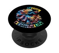 Happy Wonderful Moment To Live a Colorful Life Matching Team PopSockets Adhesive PopGrip