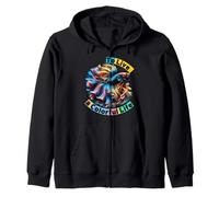 Happy Wonderful Moment To Live a Colorful Life Matching Team Zip Hoodie