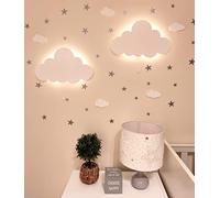 Happy Woody Set of 2 Cloud Wall Lights for Nursery/Baby Room Lighting/Kids Room Wall Decor/Children Night Light/Warm White Led Light (White)