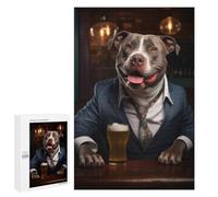 Happy XL Bully in The Pub Jigsaw Puzzle, 1000 PCS, Relaxing Activity for Adults, A Detailed Puzzle Experience for Adult Hobbyists