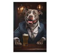 Happy XL Bully in The Pub Jigsaw Puzzle for Adults, 1000 PCS