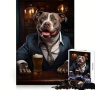 Happy XL Bully in The Pub Jigsaw Puzzle for Adults 1000 Pieces Brain Think Snug Cut Real Challenge Unique Gift (50x75cm)