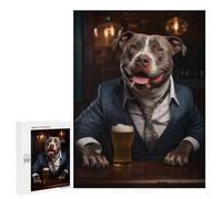 Happy XL Bully in The Pub Puzzle for Adults, 500 PCS, Illustrated Jigsaw Edition, An Engaging Indoor Activity for Quiet Evenings, at Home