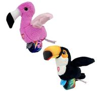 Happy Yappers: Birds 2 Pack - Toucan & Flamingo - Slap Bracelet Interactive Plush Toy Birds, They Chat-Sing-Mimic Each Other, Flap Wings, Kids 3+