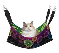 Happy Year Hanging Pet Hammock Bed With Adjustable Straps And Metal Hooks Double Sided Bed