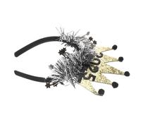 Happy Year Headband Glitter Star Tiara Festive Headwear for Christmas Graduation Birthday Wedding Party Accessories