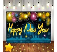 Happy Year Party Champagne Wine Background Personalised Countdown Clock Photo Decoration