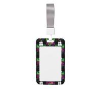 Happy Year Printed Id Badge Holder with Neck Strap Vertical Waterproof Name Card Holder for Office School