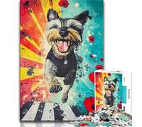 Happy Yorkshire Terrier Jigsaw Puzzles for Teenagers,Help The Brain Exercise Addictive Toys to Cultivate Patience A Work of Art 50x75cm
